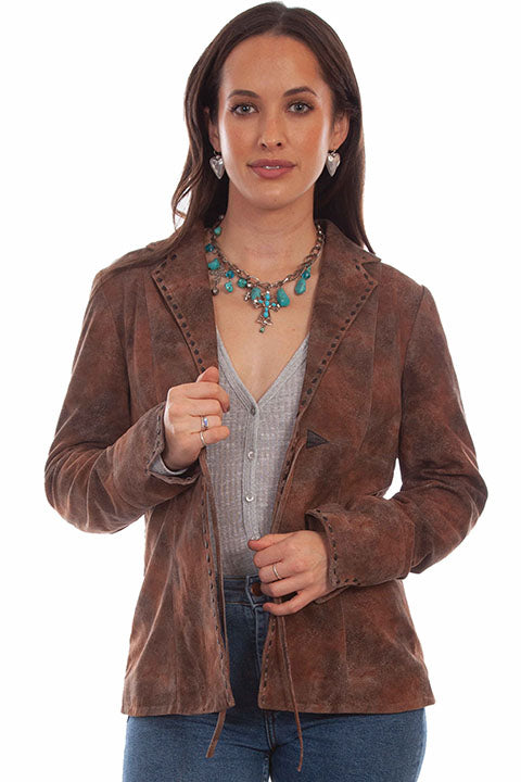 Scully Ladies' Marbled Leather Jacket Front