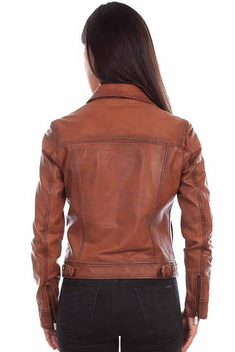 Scully Ladies' Cognac Leather Jacket Front