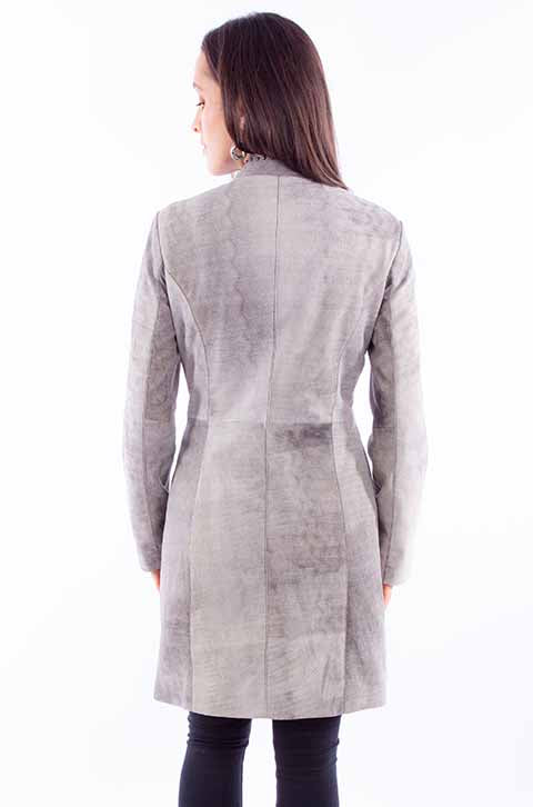Scully Ladies' Soft Grey Knee Length Coat Front
