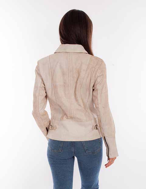 Scully Ladies' Zip Front Jacket with Conchos Cream