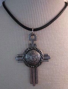 Pewter Cross With Concho Center 