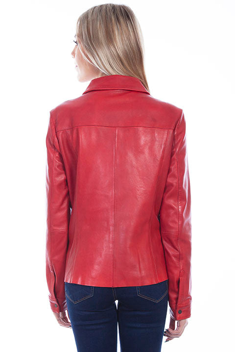 Scully Ladies' Leather Jacket Lamb Red Front 