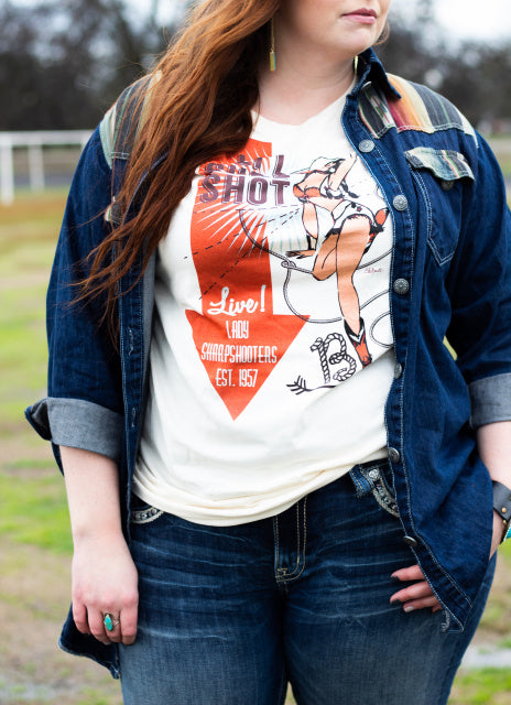 Original Cowgirl Clothing Rockin' B Ranch T-Shirt Li'l Sure Shot