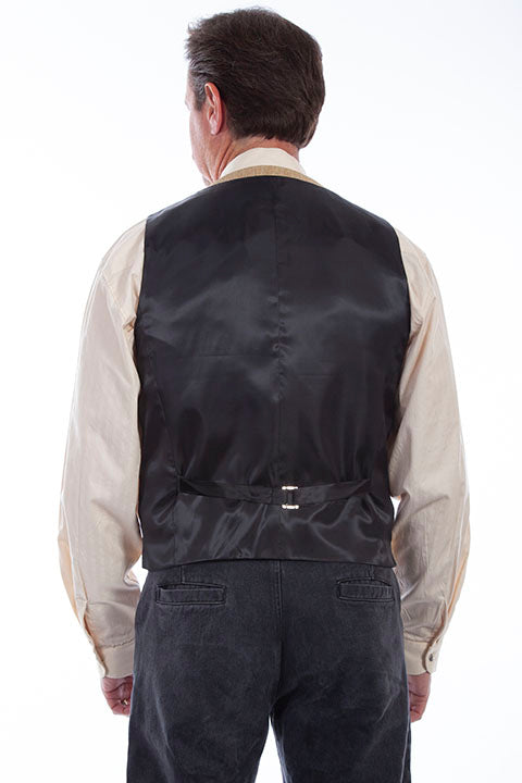 Scully Old West Men's Rangewear Herringbone Stripe Wheat Vest Front