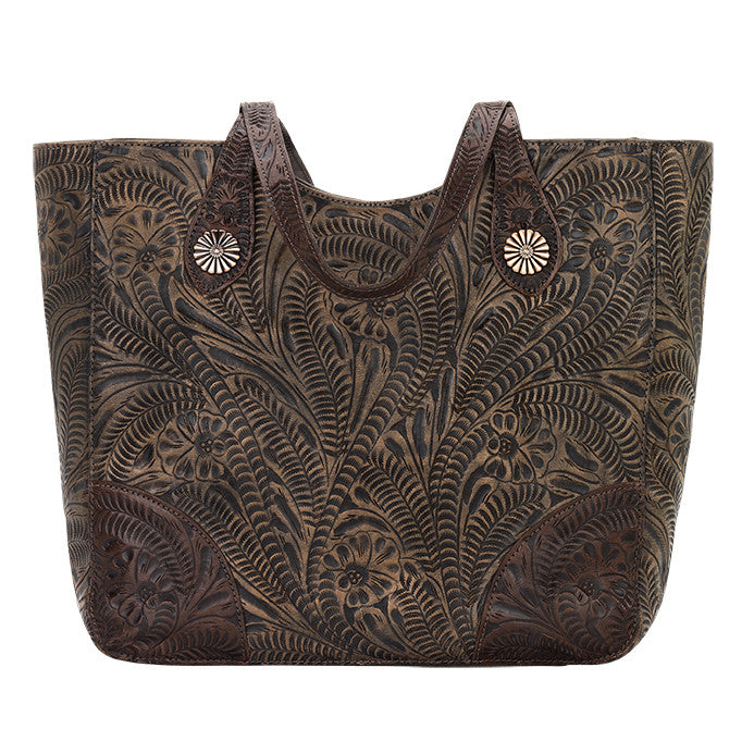 American West Handbag, Annie's Secret Collection, Tote, Front Chestnut Brown