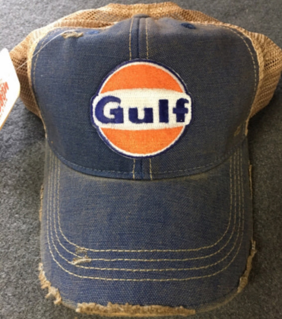 M&P Speed Shop Distressed Gulf Trucker Cap Vintage Blue