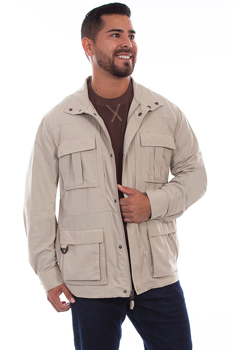 Men's Fartherst Point Multi Pocket Jacket Stone Front #5261