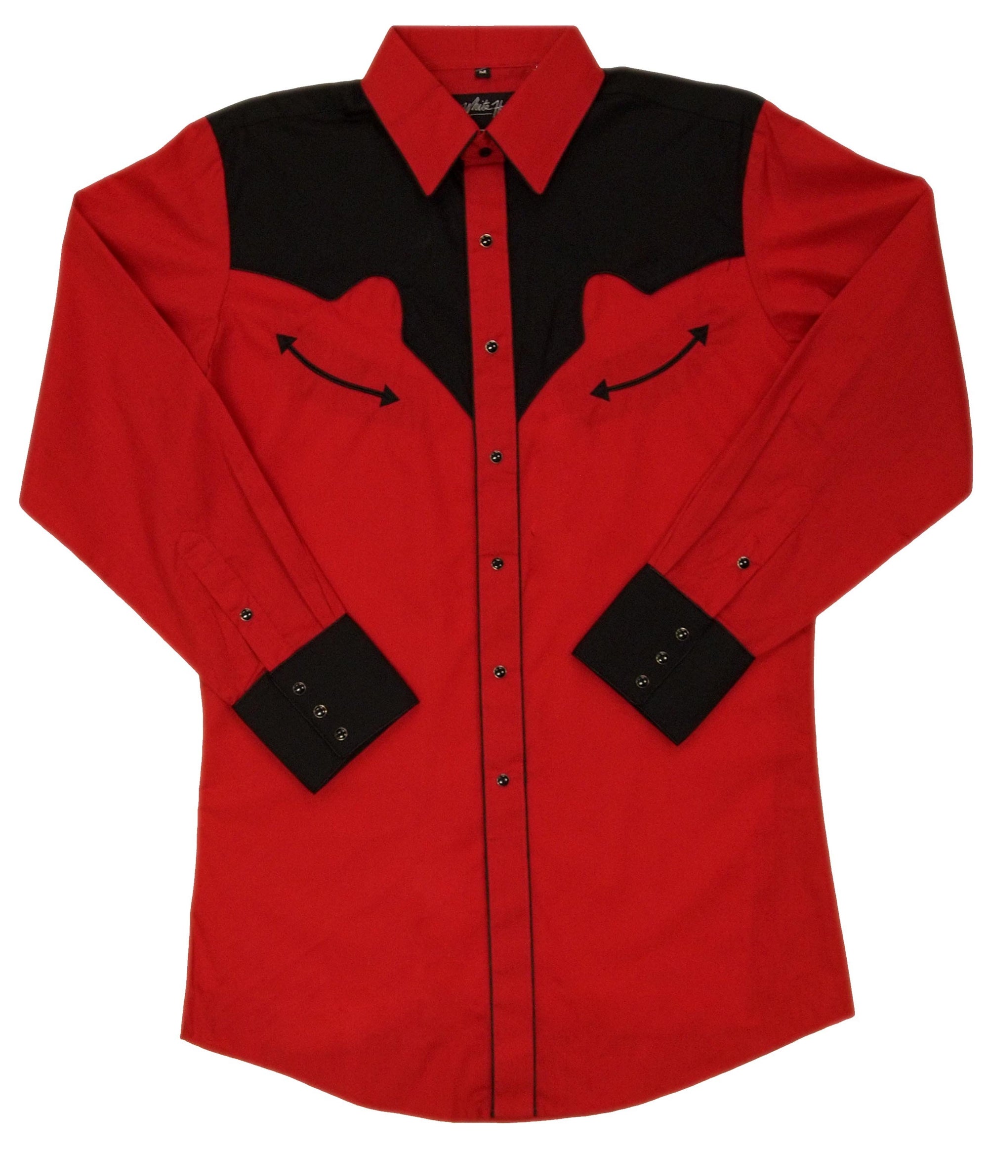 White Horse Apparel Men's Western Shirt Retro Red and Black