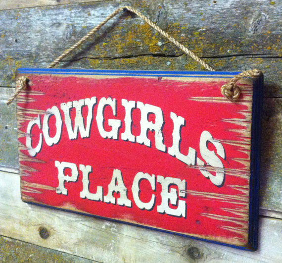 Western Wall Sign Home: Cowgirl's Place 