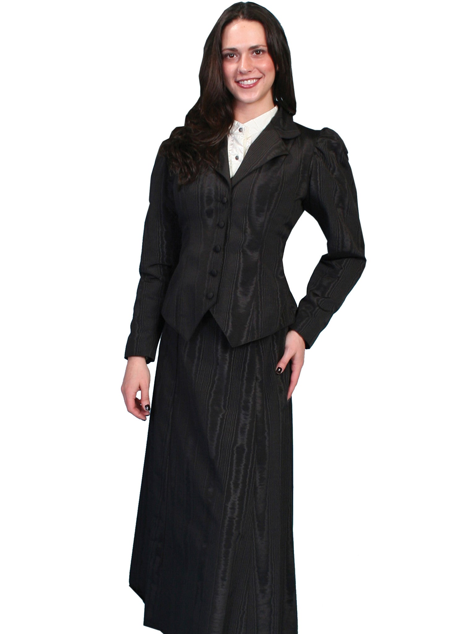 Scully Wahmaker Skirt: Elegant Victorian 5 Gore Walking Style Black