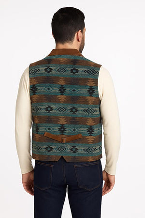 Scully Men's Suede Vest with Knit Back 