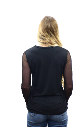 Liberty Wear Ladies' Look Pretty Top Black Front