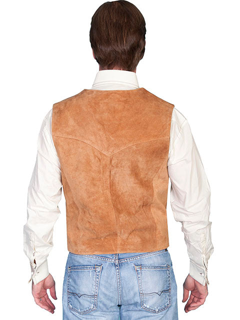 Scully Men's Leather Vest Rust Front View
