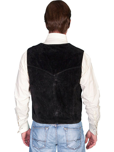 Scully Men's Suede Vest Black Front View