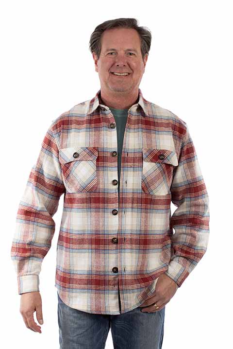 Men's Farthest Point Collection Shirt: Outdoor Corduroy Plaid Rust