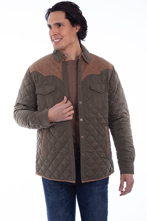 Scully Men's Farthest Point Quilted Jacket Olive Front