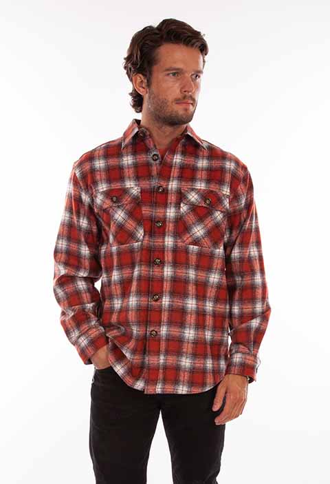 Scully Farthest Point Flannel Plaid Golden/Black Front
