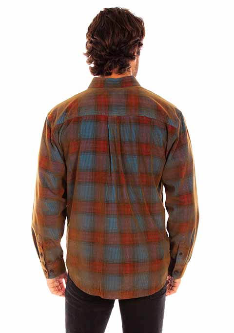Scully Farthest Point Corduroy Red Blue Plaid Front