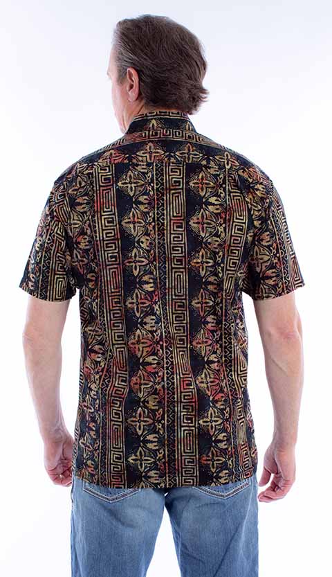Men's Farthest Point Collection Shirt: Short Sleeve Batik