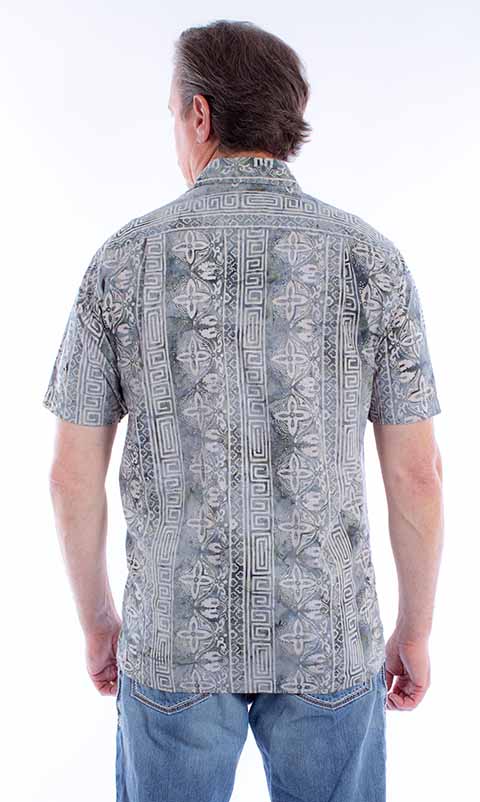 Scully Farthest Point Men's Batik Shirt Blue Back