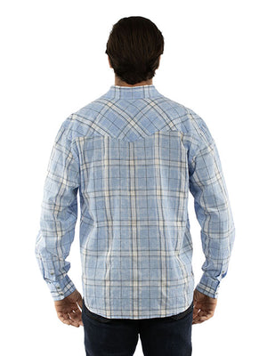 Scully Farthest Point Men's Plaid Shirt Blue Back