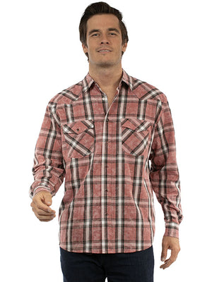 cully Men's Farthest Point Plaid Shirt Red Front