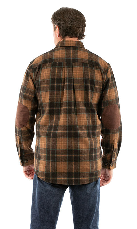 Scully Men's Farthest Point Wool Flannel Shirt Brown Front