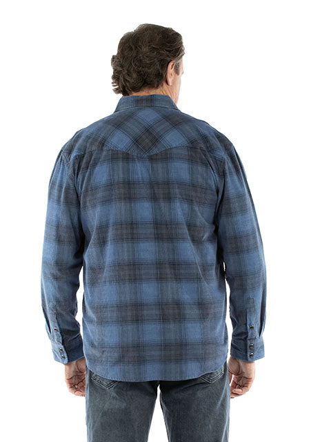 Scully Men's Farthest Point Corduroy Blue Plaid Front