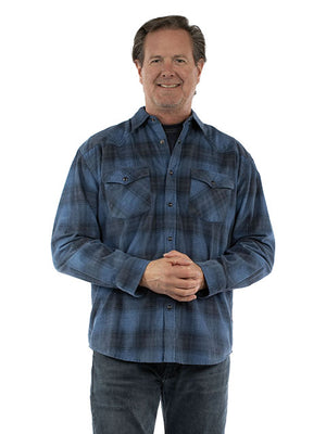 Scully Men's Farthest Point Corduroy Blue Plaid Front