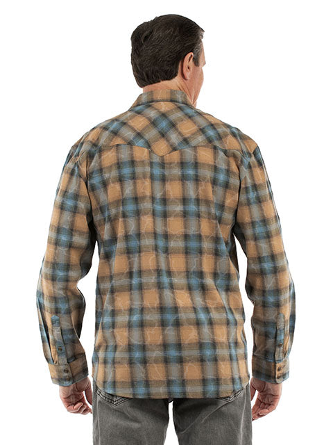 Farthest Point Men's Plaid Shirt Cafe Blue Front