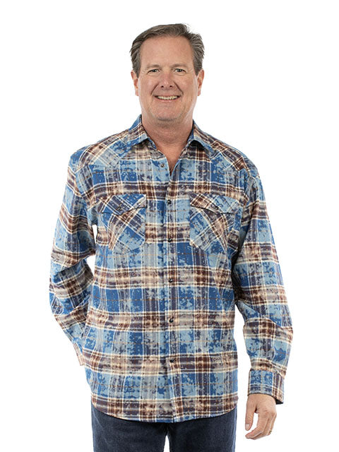 Farthest Point Men's Plaid Blue Front