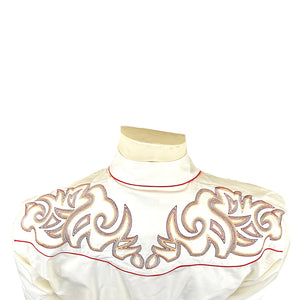 Rockmount Men's Vintage Inspired Boot Top Shirt Ivory Back Yoke