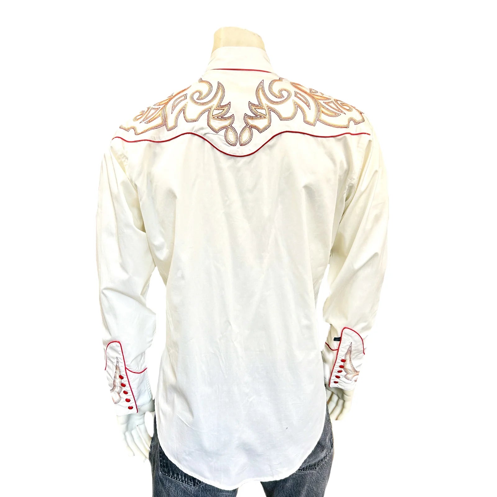 Rockmount Men's Vintage Inspired Boot Top Shirt Ivory Front