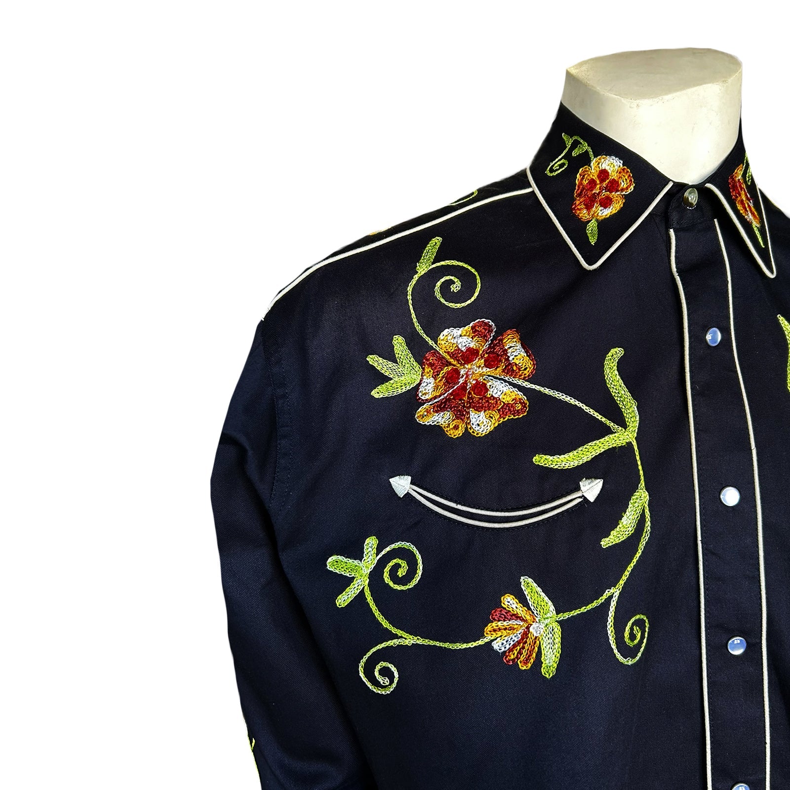 Men's Vintage Western Shirt Collection: Rockmount Floral Embroidery - OutWest Shop Men's Vintage Western Shirt Collection: Rockmount Floral Embroidery - OutWest Shop