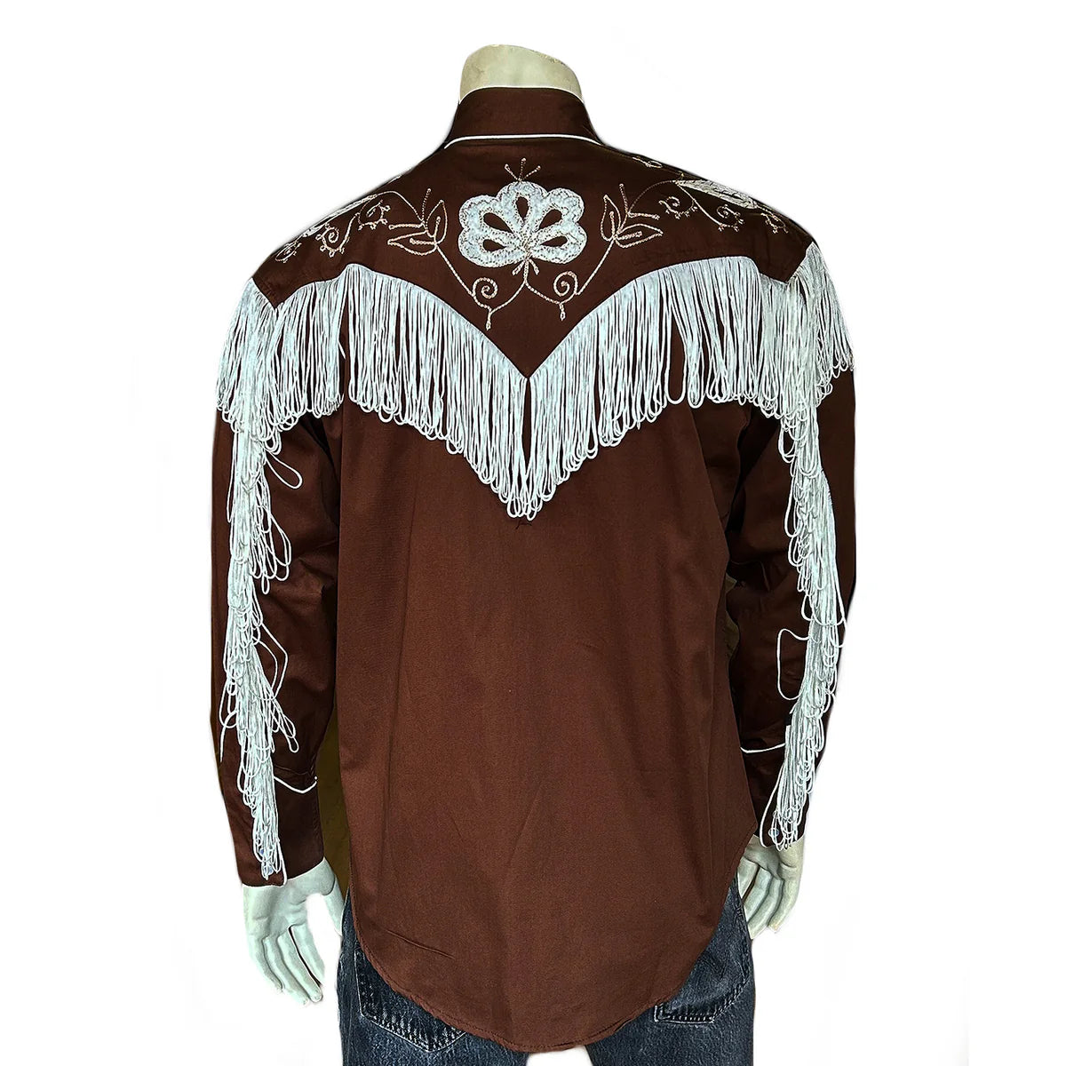 Rockmount Ranch Wear Men's Fringe Shirt Brown Front