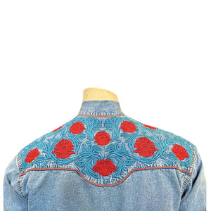 Rockmount Ranch Wear Men's Embroidered Roses on Denim Back
