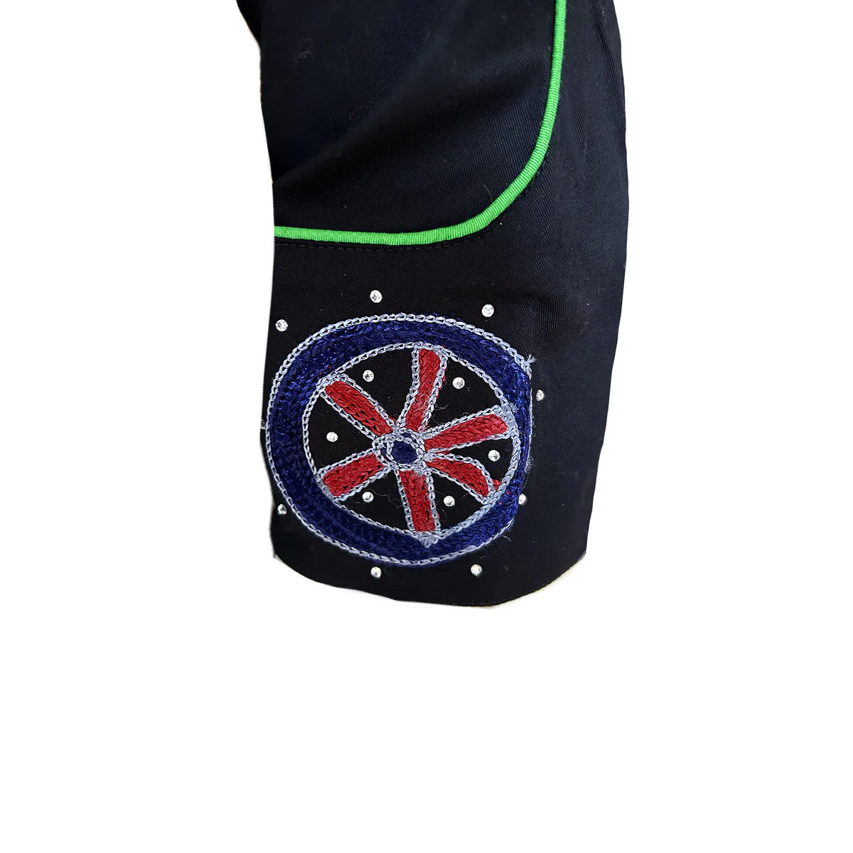 Vintage Inspired Western Shirt: Men's Rockmount Palm Trees & Wagon Wheels Cuff Black