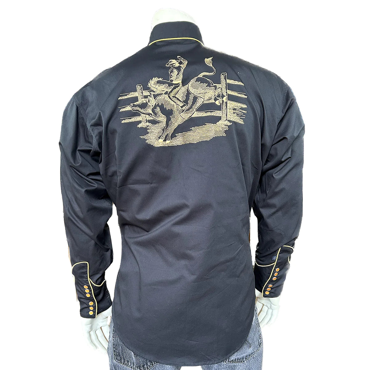 Rockmount Men's Bull Rider Shirt Back Black
