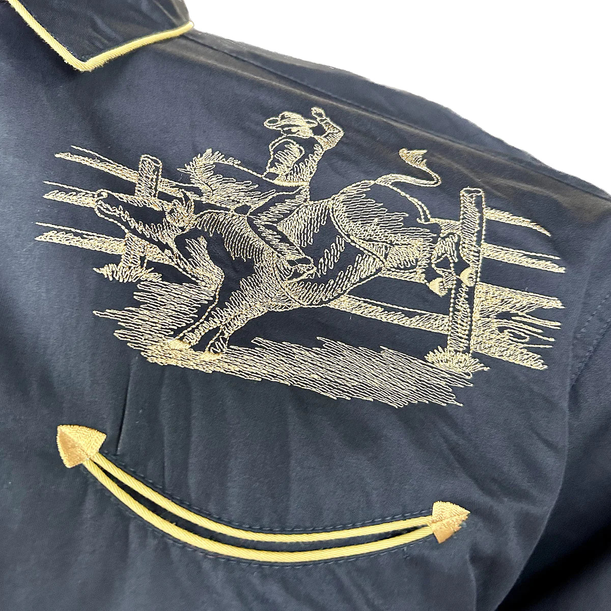 Rockmount Men's Bull Rider Shirt Detail Black