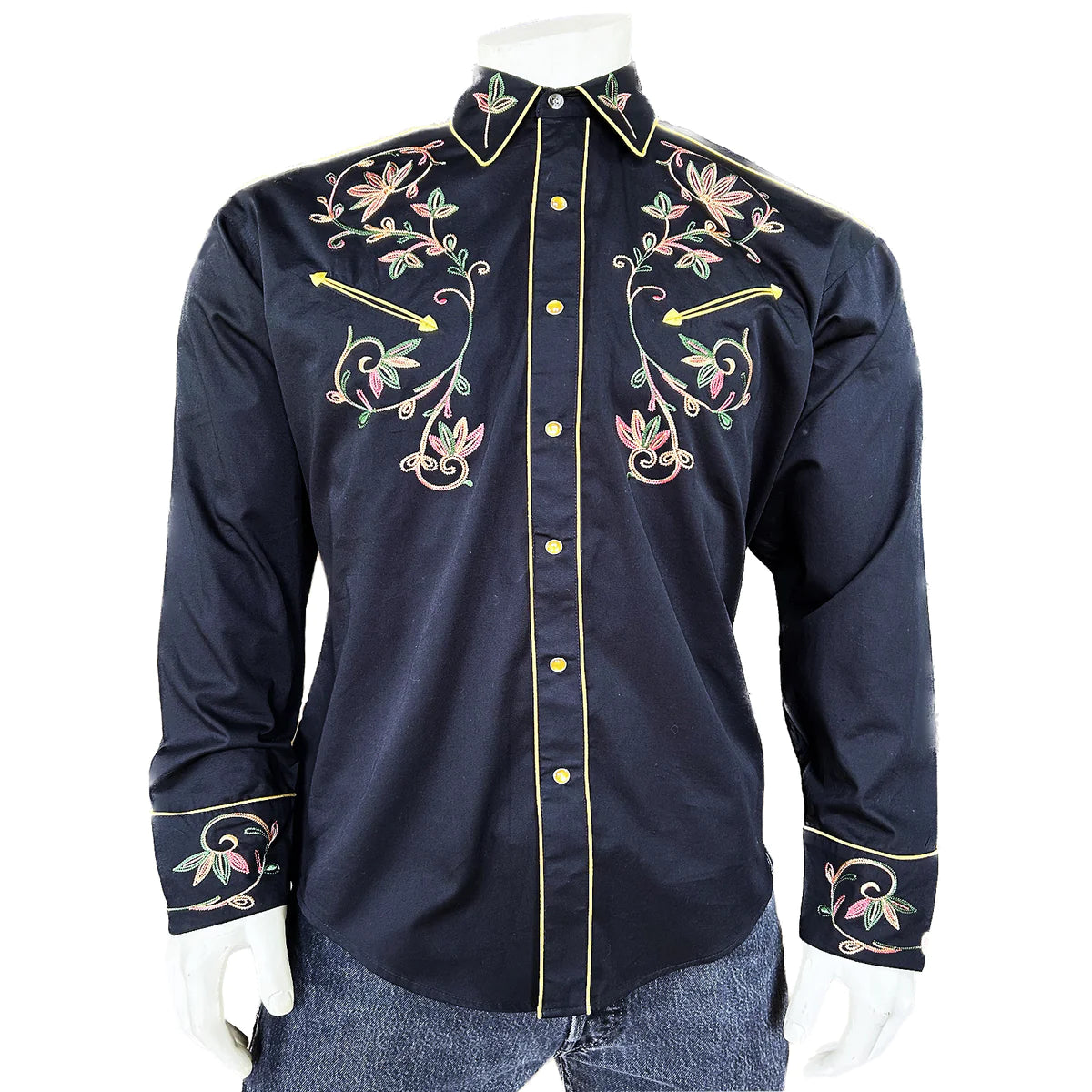 Rockmount Men's Variegated Floral Shirt Red Front