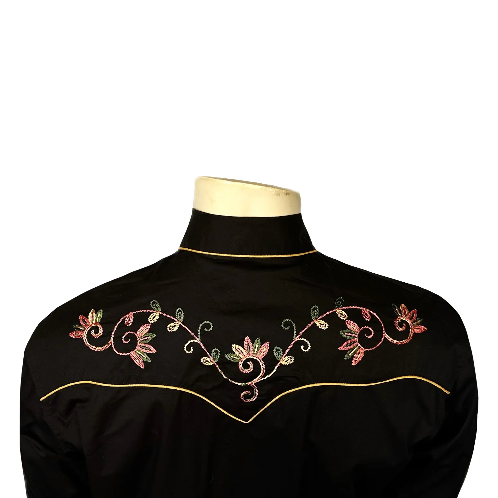 Rockmount Men's Variegated Floral Shirt Black Back