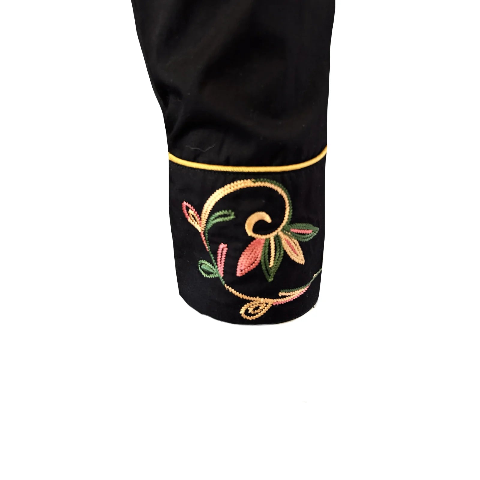 Rockmount Men's Variegated Floral Shirt Black Cuff