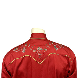 Rockmount Men's Variegated Floral Shirt Red Back