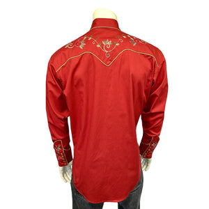 Rockmount Men's Variegated Floral Shirt Red Back