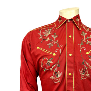 Rockmount Men's Variegated Floral Shirt Red Front
