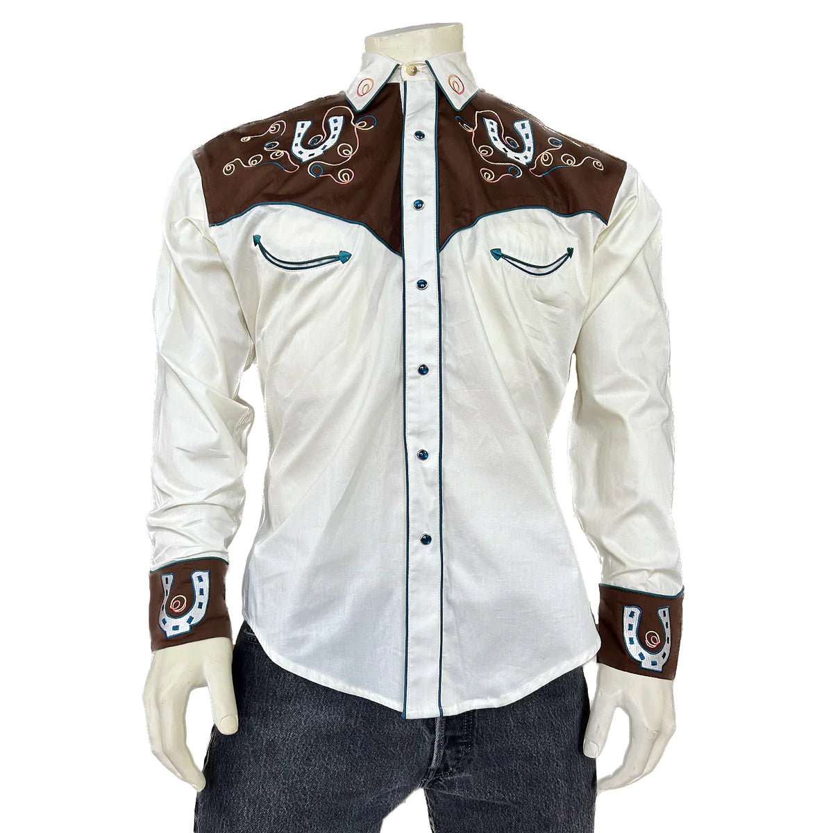 Rockmount Men's Horseshoe Embroidered Shirt Front