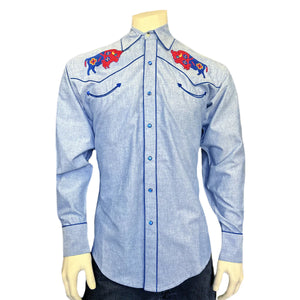 Rockmount Ranch Wear Men's Bison Chambray #176868C