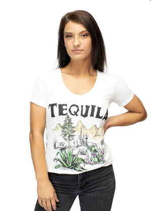 Liberty Wear Ladies' Top Western Landscape and Tequila Front