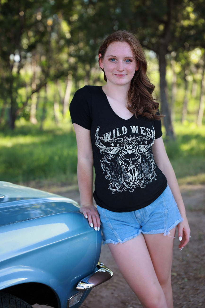 Liberty Wear Ladies' Top Wild West Front