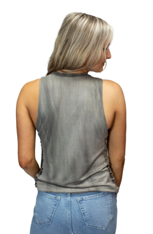 Liberty Wear Women's Tank with Bike and Wings Graphic Front